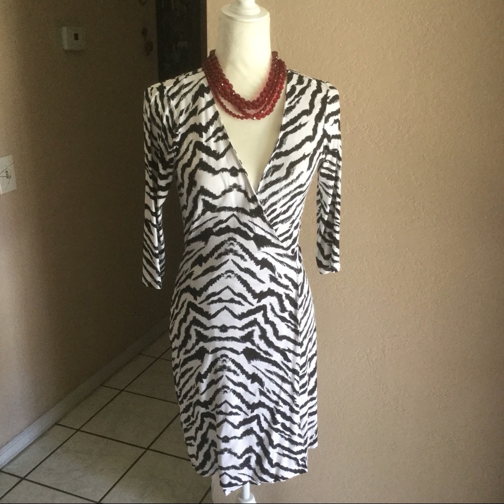 Express Zebra Wrap Dress